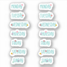 週の日かわいいフローラ緑の手書き