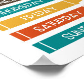 週の日子供部屋ウォールアート ポスター (角)