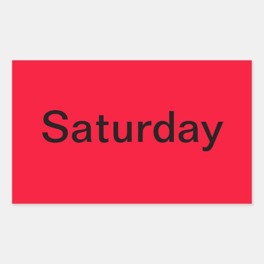 週の日色分けされたカレンダービジュアルツール 長方形シール (正面)