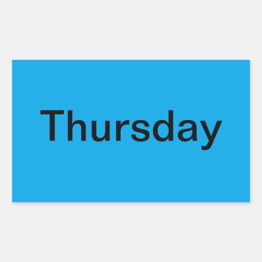 週の日色分けされたカレンダービジュアルツール 長方形シール (正面)