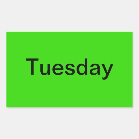 週の日色分けされたカレンダービジュアルツール 長方形シール (正面)