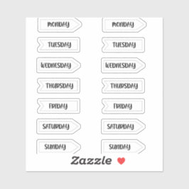 週の日行頭文字のプランナー白 シール