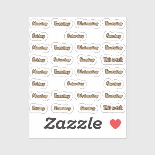 週の日 シール (シート)