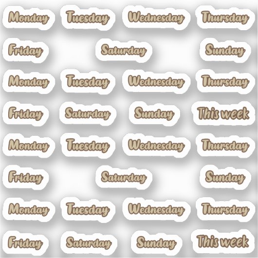 週の日 シール (正面)