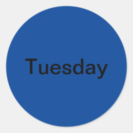 週の火曜日青いシール ラウンドシール