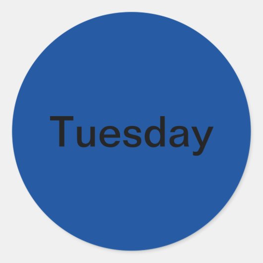 週の火曜日青いシール ラウンドシール (正面)