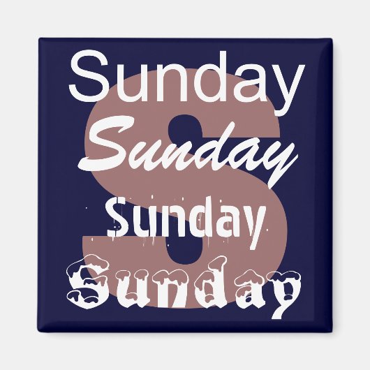 週の磁石の日曜日の日 マグネット (正面)