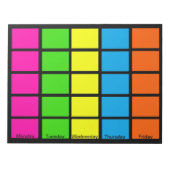 週の5週間日の色コード化された予定表のメモ帳 ノートパッド (正面)