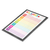 週カラフル間の食事プランナー大きなメモ帳 ノートパッド (アングル)