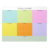 週カラフル間プランナーメモ帳の色ブロック ノートパッド (正面)