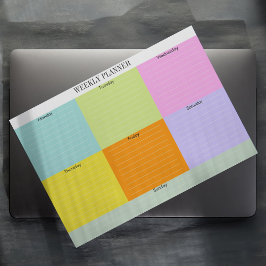 週カラフル間プランナーメモ帳の色ブロック ノートパッド
