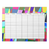 週カラフル間プランナー ノートパッド (正面)