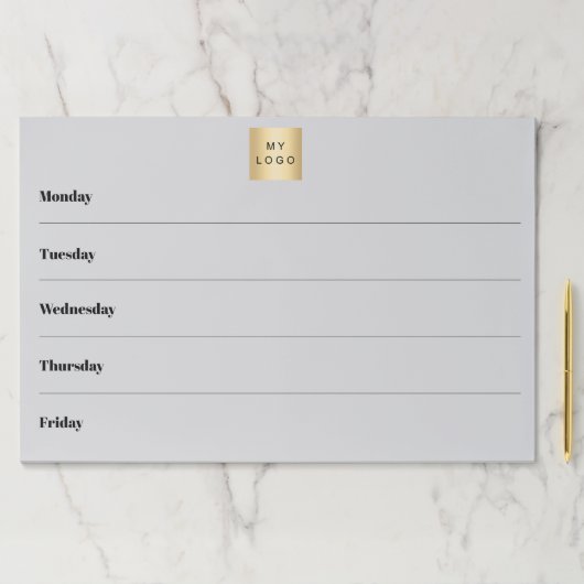 週カレンダーのビジネスロゴ灰色のデスクメモ帳 ペーパーパッド (インサイチュ)