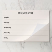 週カレンダーのビジネス名beige desk notepad ペーパーパッド (折り畳み)