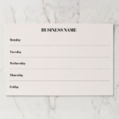 週カレンダーのビジネス名beige desk notepad ペーパーパッド (正面)
