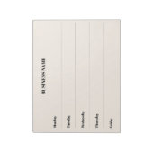 週カレンダーのベージュのビジネス名 ノートパッド (回転)