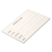 週カレンダーのベージュのビジネス名 ノートパッド (アングル)