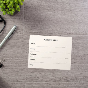 週カレンダーのベージュのビジネス名 ノートパッド