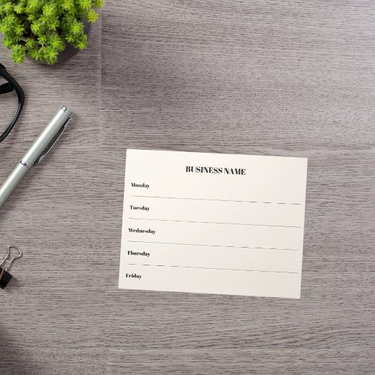 週カレンダーのベージュのビジネス名 ノートパッド
