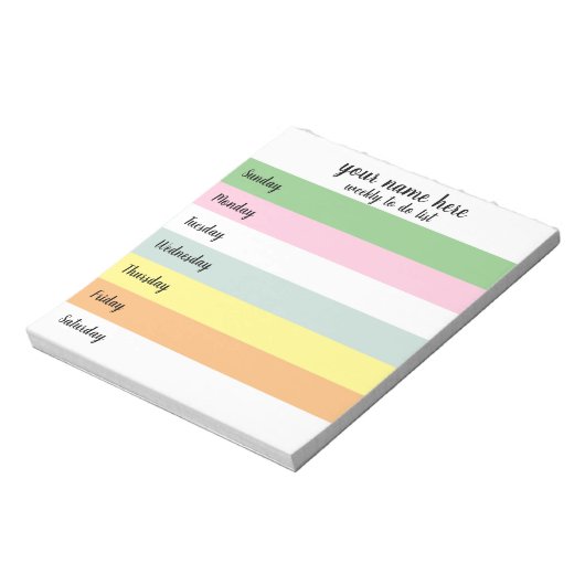 週パーソナライズされた間でメモ帳を一覧表示 ノートパッド (回転)