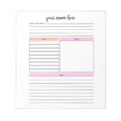 週パーソナライズされた間概要プランナーメモ帳 ノートパッド (正面)