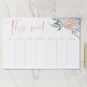 週単位のカレンダーの水色フローラ（大） ペーパーパッド (インサイチュ)