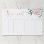 週単位のカレンダーの水色フローラ（大） ペーパーパッド (正面)
