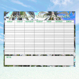 週単位のプランナーで、名前の選択でパーソナライズします。 ノートパッド