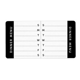 週単位のメニューまたはスケジュールプランナーのステッカーラベル ラベル