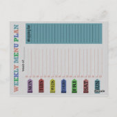 週単位のメニュー・プラン ポストカード (裏面)