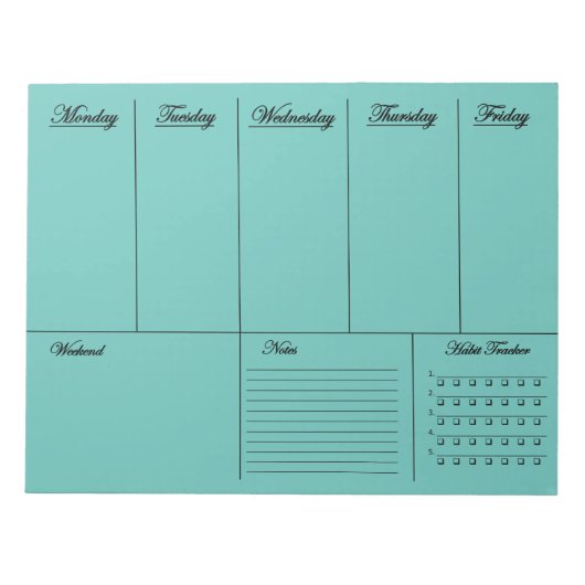 週単位の予定表 ノートパッド (正面)