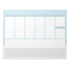 週単位の家族スケジュール ノートパッド