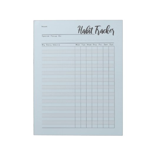 週単位の習慣トラッカーのメモ帳 ノートパッド (回転)