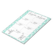 週報ジャーナル青フローラ ノートパッド (アングル)