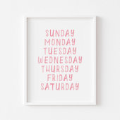 週教育ポスターのピンクの水の色日 ポスター