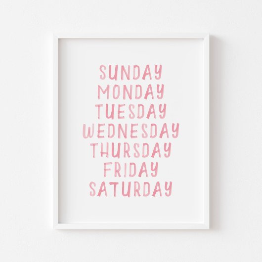 週教育ポスターのピンクの水の色日 ポスター