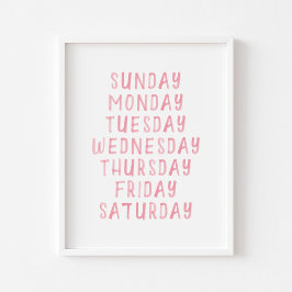 週教育ポスターのピンクの水の色日 ポスター