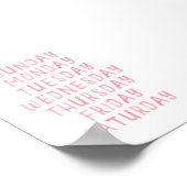 週教育ポスターのピンクの水の色日 ポスター (角)