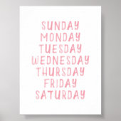 週教育ポスターのピンクの水の色日 ポスター (正面)