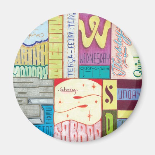 週日 マグネット (正面)