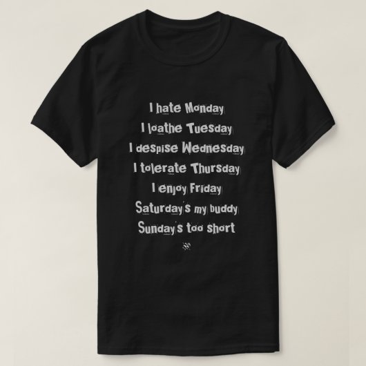週日 Tシャツ (デザイン正面)
