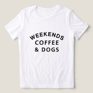 週末おもしろいのコーヒーと犬の恋人 トライブレンドTシャツ