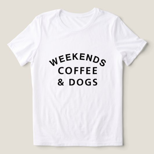週末おもしろいのコーヒーと犬の恋人 トライブレンドTシャツ (デザイン正面)