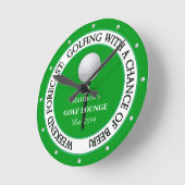 週末おもしろいゴルフラウンジ/バーウォールクロック ラウンド壁時計 (傾斜)