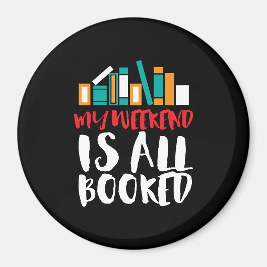 週末おもしろい読の本の虫は皆予約だ マグネット (正面)