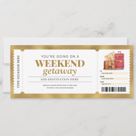 週末お出かけゴールドギフト旅行券 招待状 (正面)