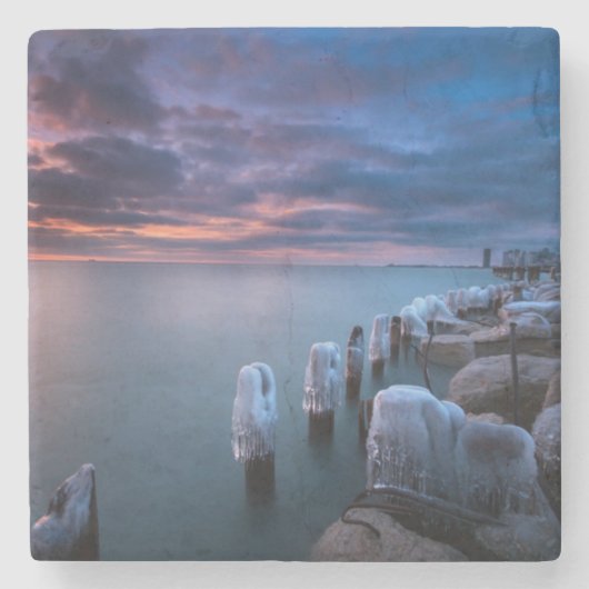 週末にわたって私はベッドから起き出すことにしました ストーンコースター (正面)