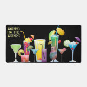 「週末に働く」カクテルおもしろい デスクマット (正面)