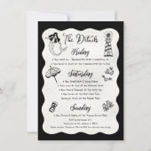 週末に引いた海岸の手の最後のトースト 招待状 (裏面)