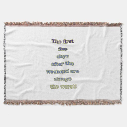 週末のおもしろいな文字 スローブランケット (正面)